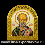 Икона "Николай Чудотворец" с перламутром